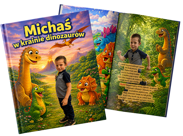 Książeczka personalizowana o dinozaurach dla chłopca